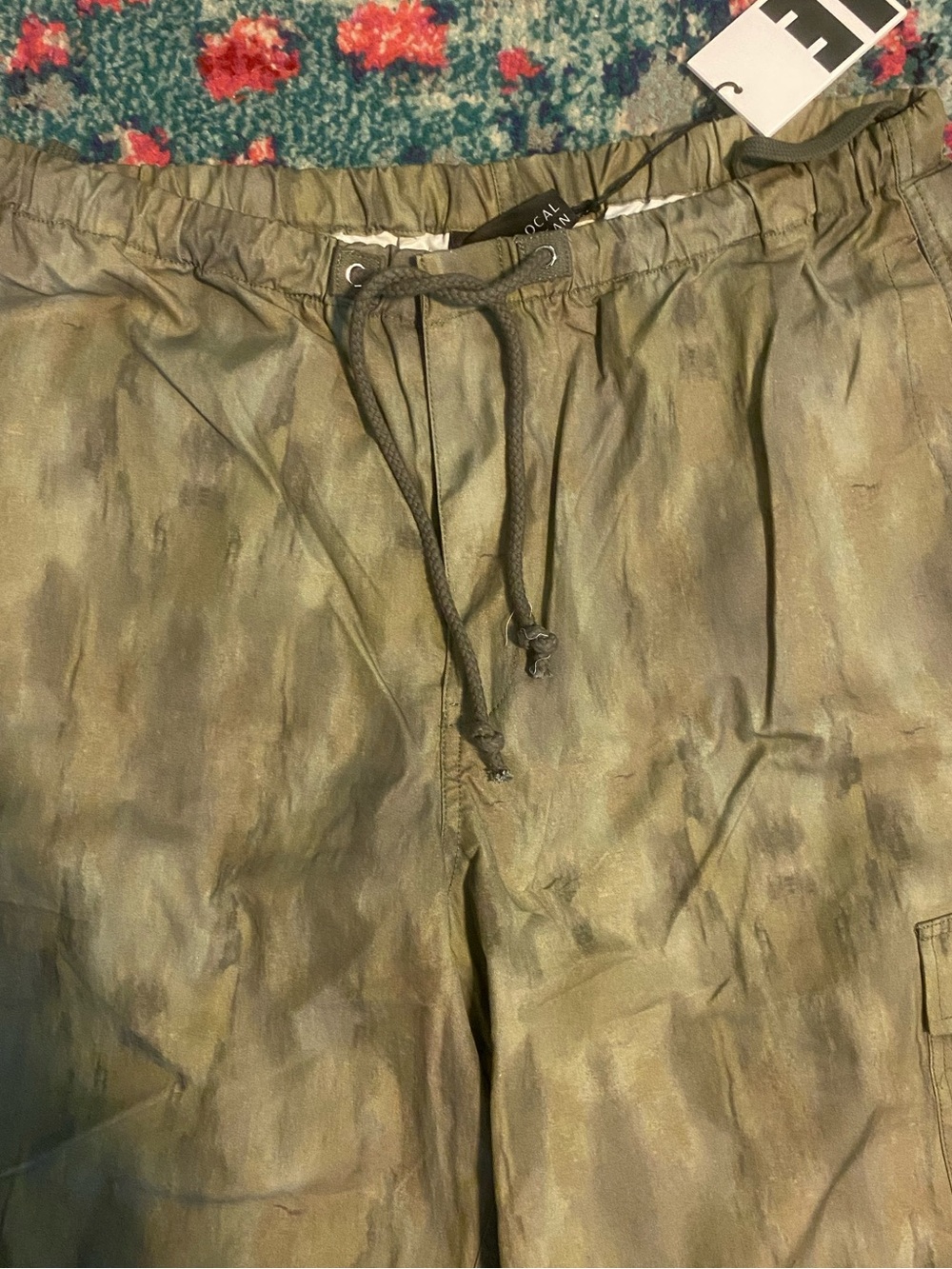 Local European Green Gray Oversized Camo Parachute Cargo Pants Size XL NEW - Picture 5 of 10